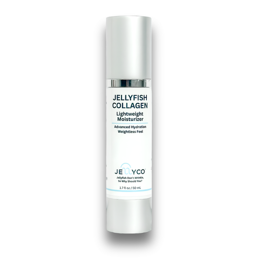 Jellyfish Collagen moisturizer bottle on a white background