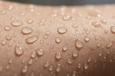 realistic water droplets on skin close up not so fake looking 
